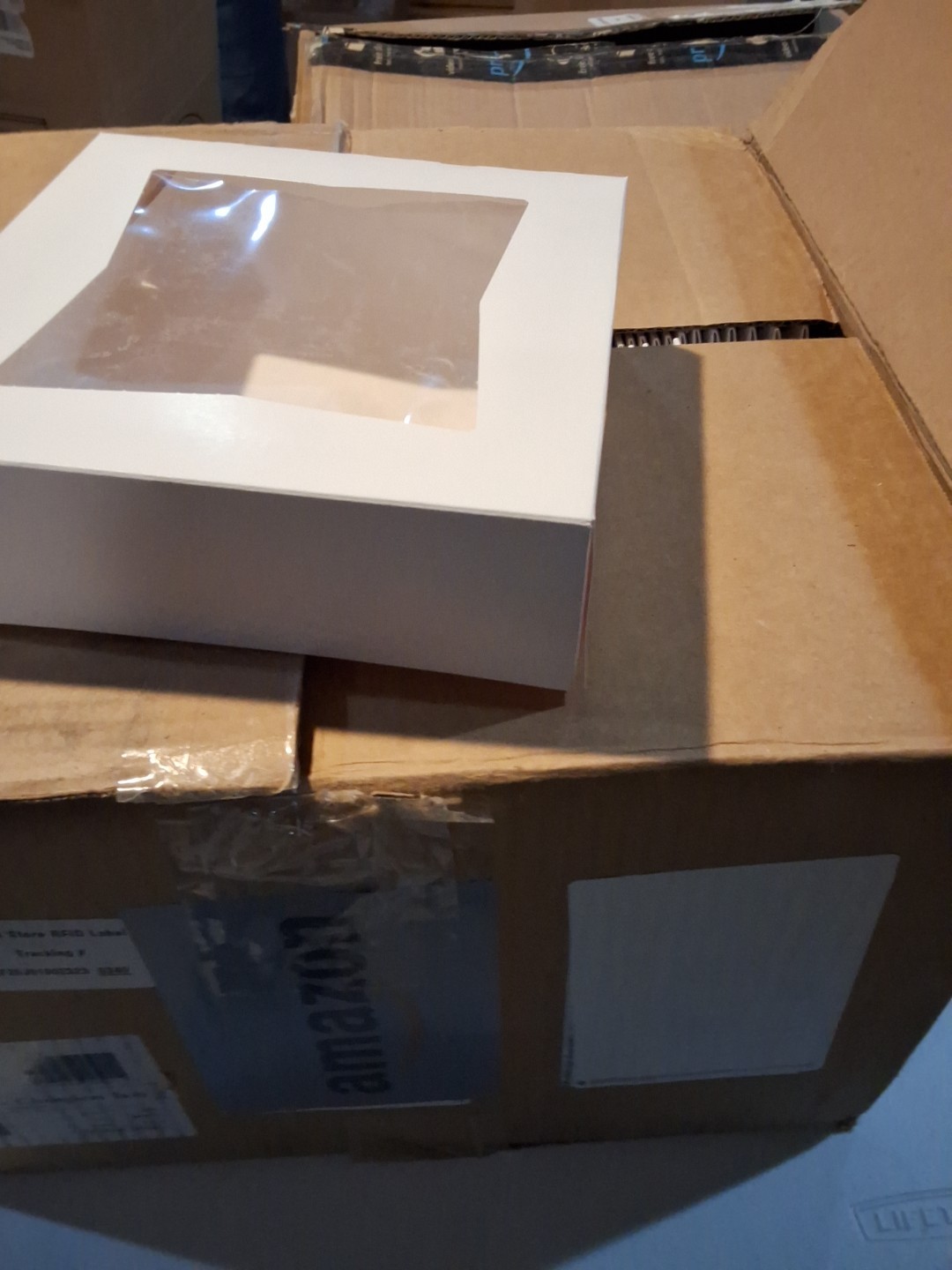 White 8x8x2.5 Food Storage Container for Baked with Cellophane Window (200)