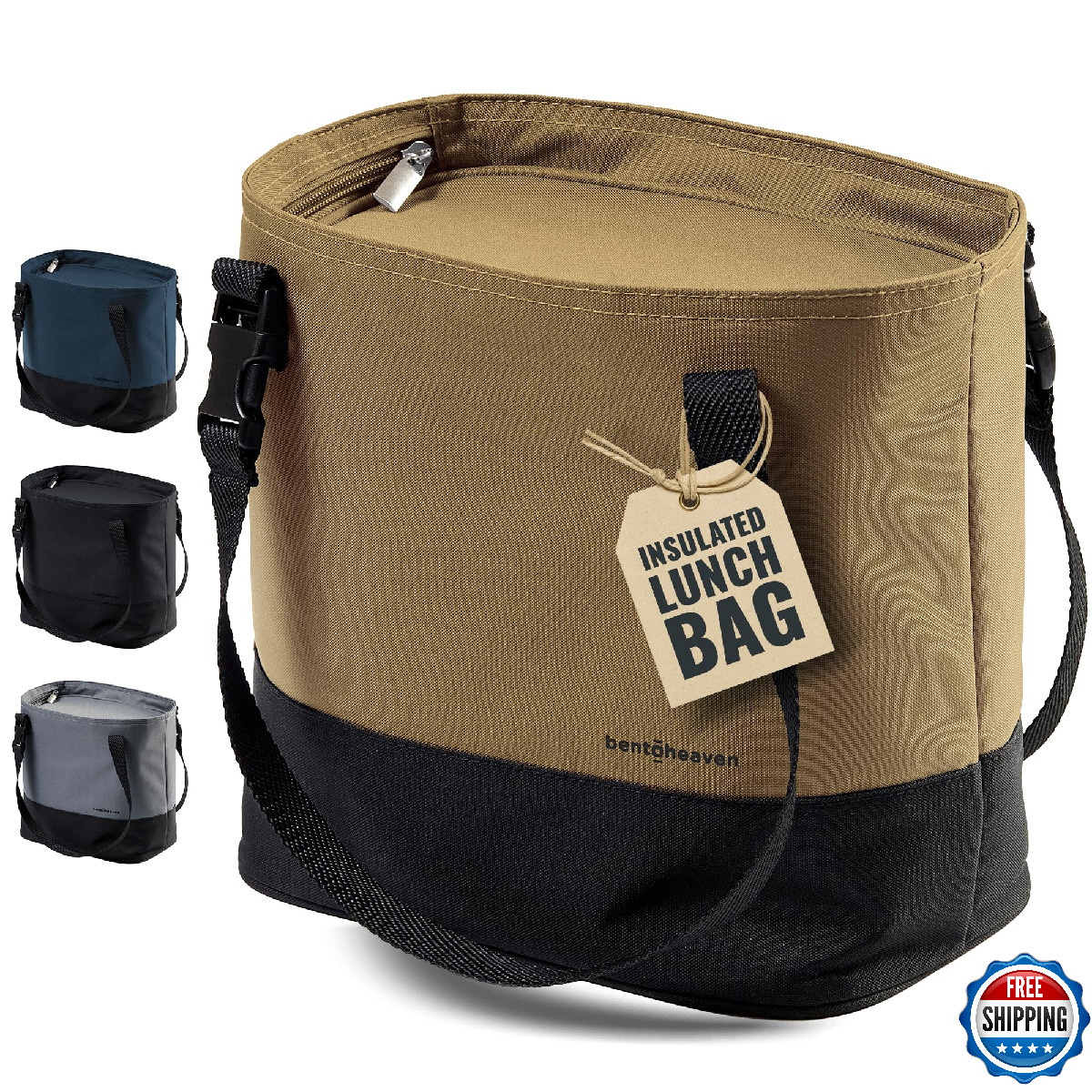Bentoheaven Insulated Lunch Tote for Work – Durable Materials, Variable Strap/Ha