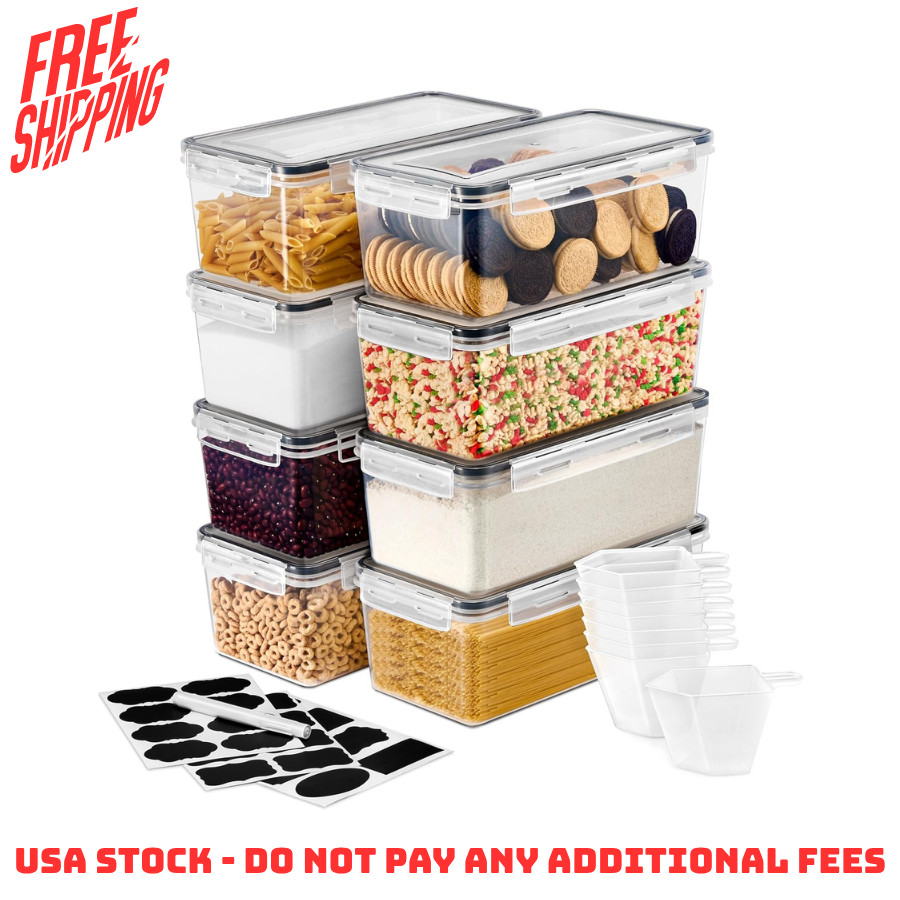 Sorbus 8 Pack (108oz/13.5cups) Airtight Food Storage Containers w/ Lids BPA Free