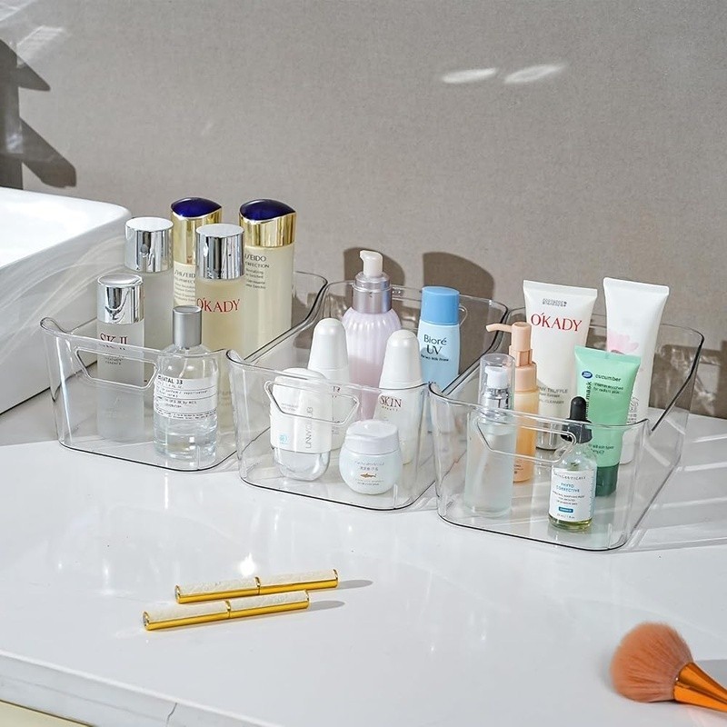 Transparent Acrylic Storage Bins Multi-Purpose Organizers Kitchen Pantry Toys US