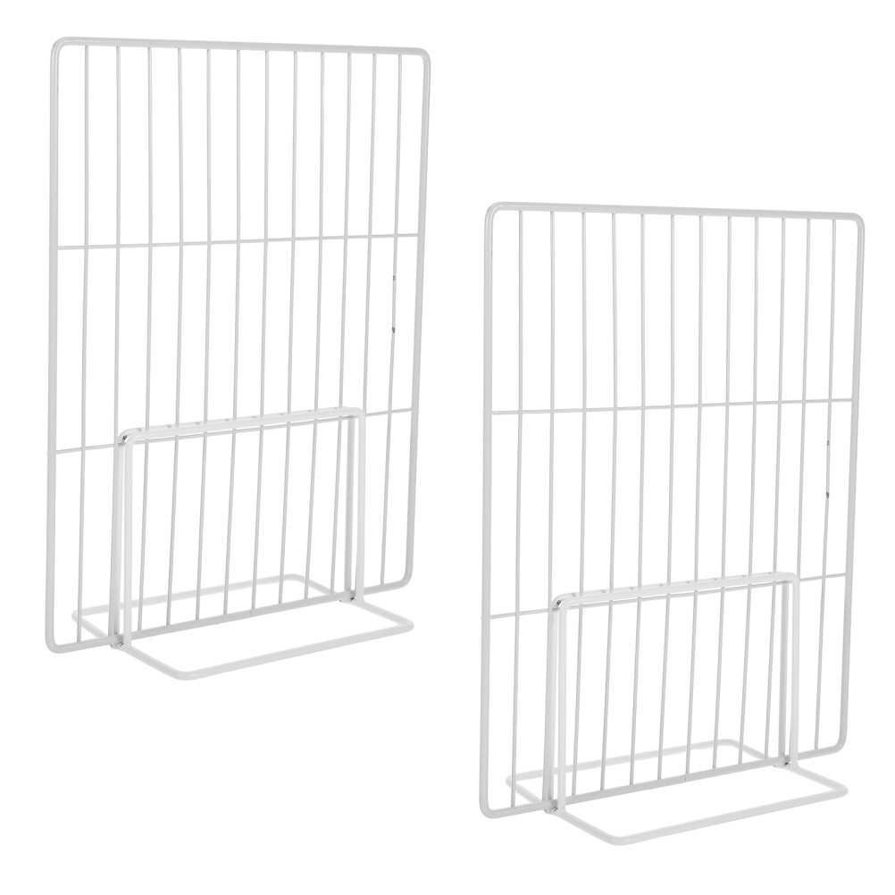2Pcs Adjustable Metal Wire Mesh Divider for White Refrigerator and Chest Freezer