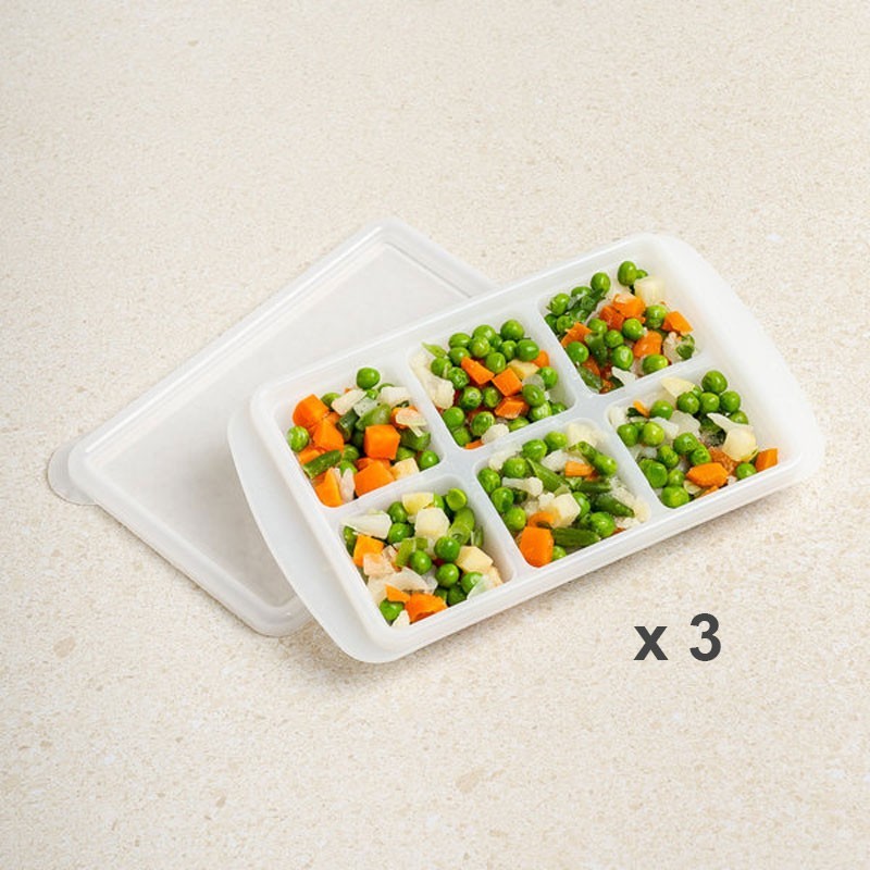 Easy Pop-Out Freezer Food Portion Container Set(3-Pack) – 45ml × 6 Compartments