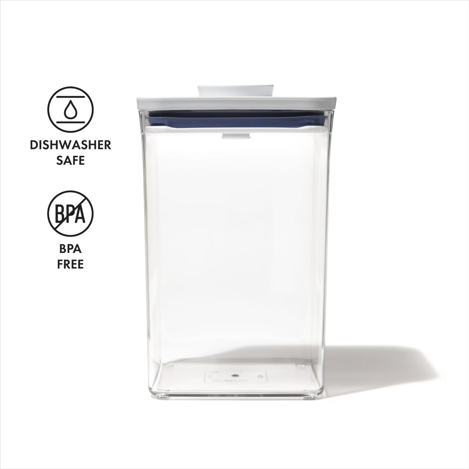 OXO POP Container 4.4-Qt Medium Big Square Food Storage Container, White