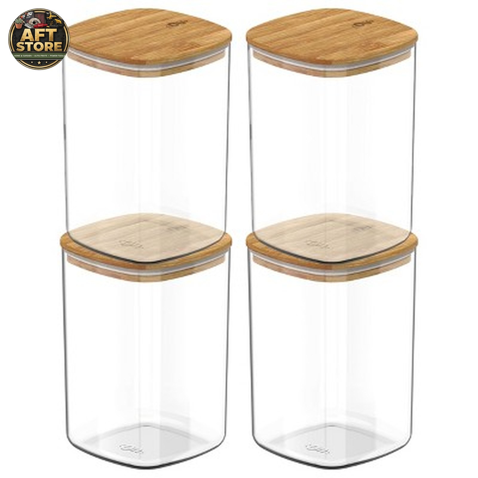 OU Airtight 4pc Food Storage Container Set with Bamboo Lids