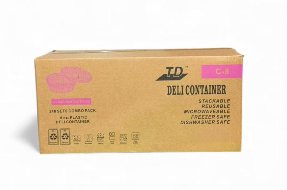 8oz Heavy Duty Round Deli Soup Plastic Container 240 Set