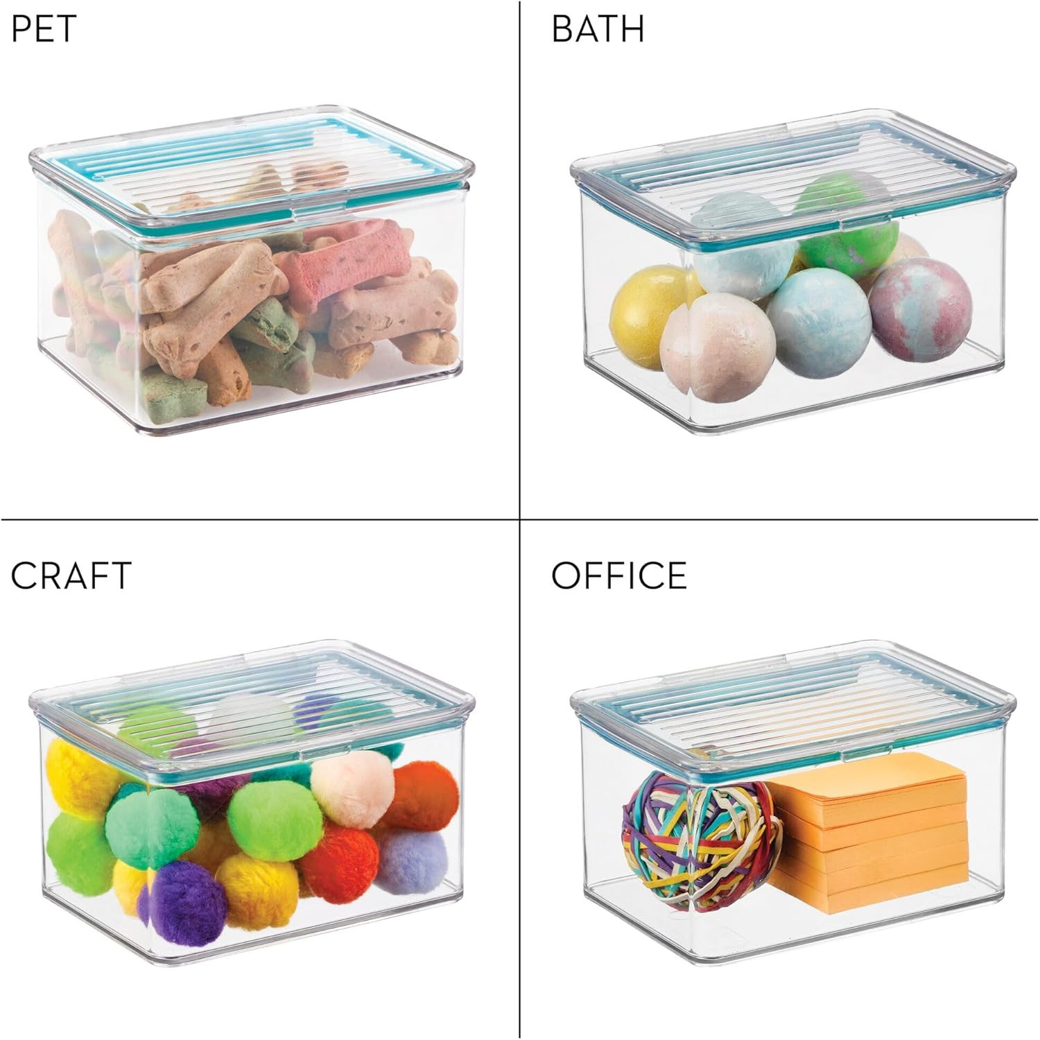 Idesign Plastic Bpa-Free Pantry Food Storage Organizer Bin with Air-Tight Hinged