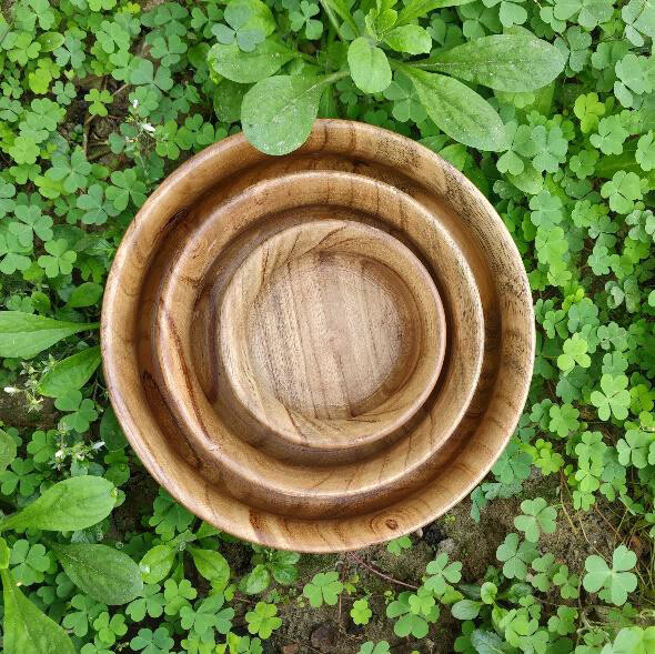 Wood Bowl Salad set Bowls Acacia Wood Brown wood serving bowl Round Bowls