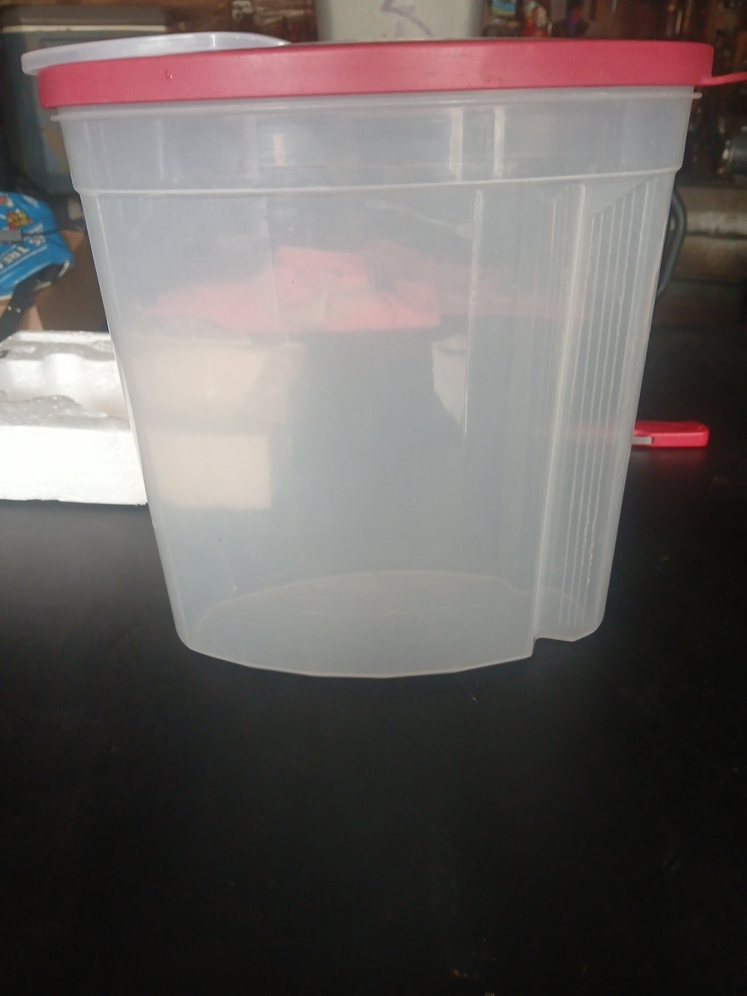 Rubbermaid, 1.5 Gallon, Clear, Cereal Keeper, With Red Lid