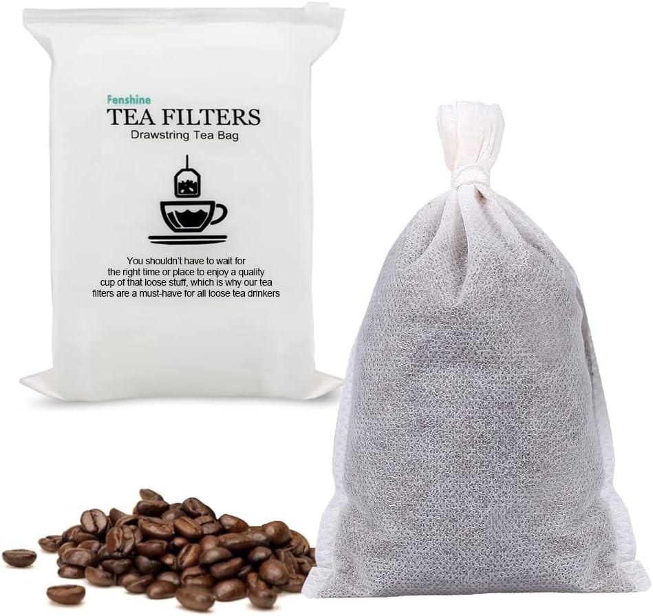 Fenshine 100Pcs Large Tea Bag – 4″ x 6″ 100pcs Non-Woven Fabrics, White