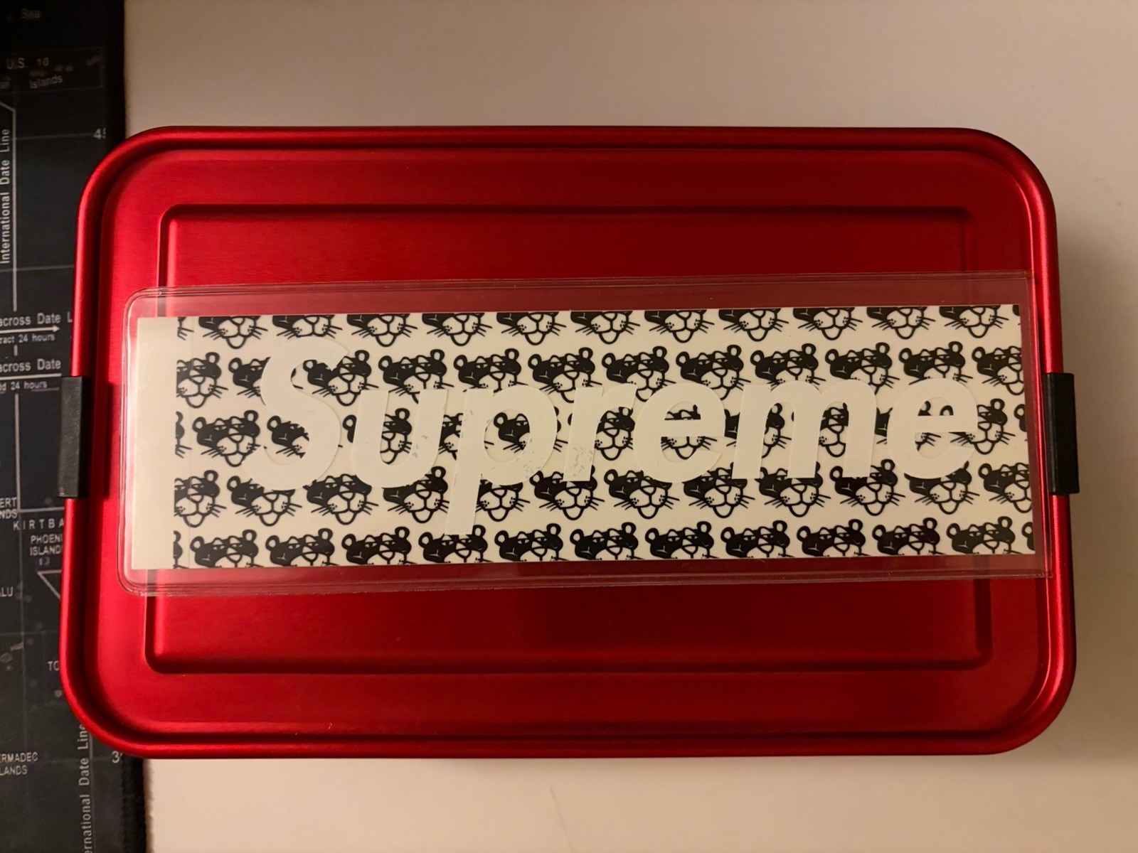 Supreme box logo bogo sticker pink panther Black Color Authentic