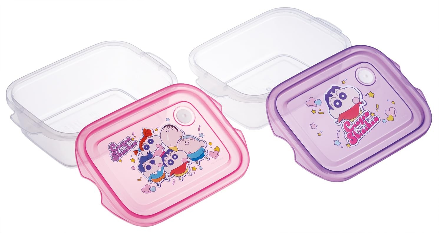 Storage container, side dish container, 500ml, antibacterial, 2P, Crayon Shin-ch