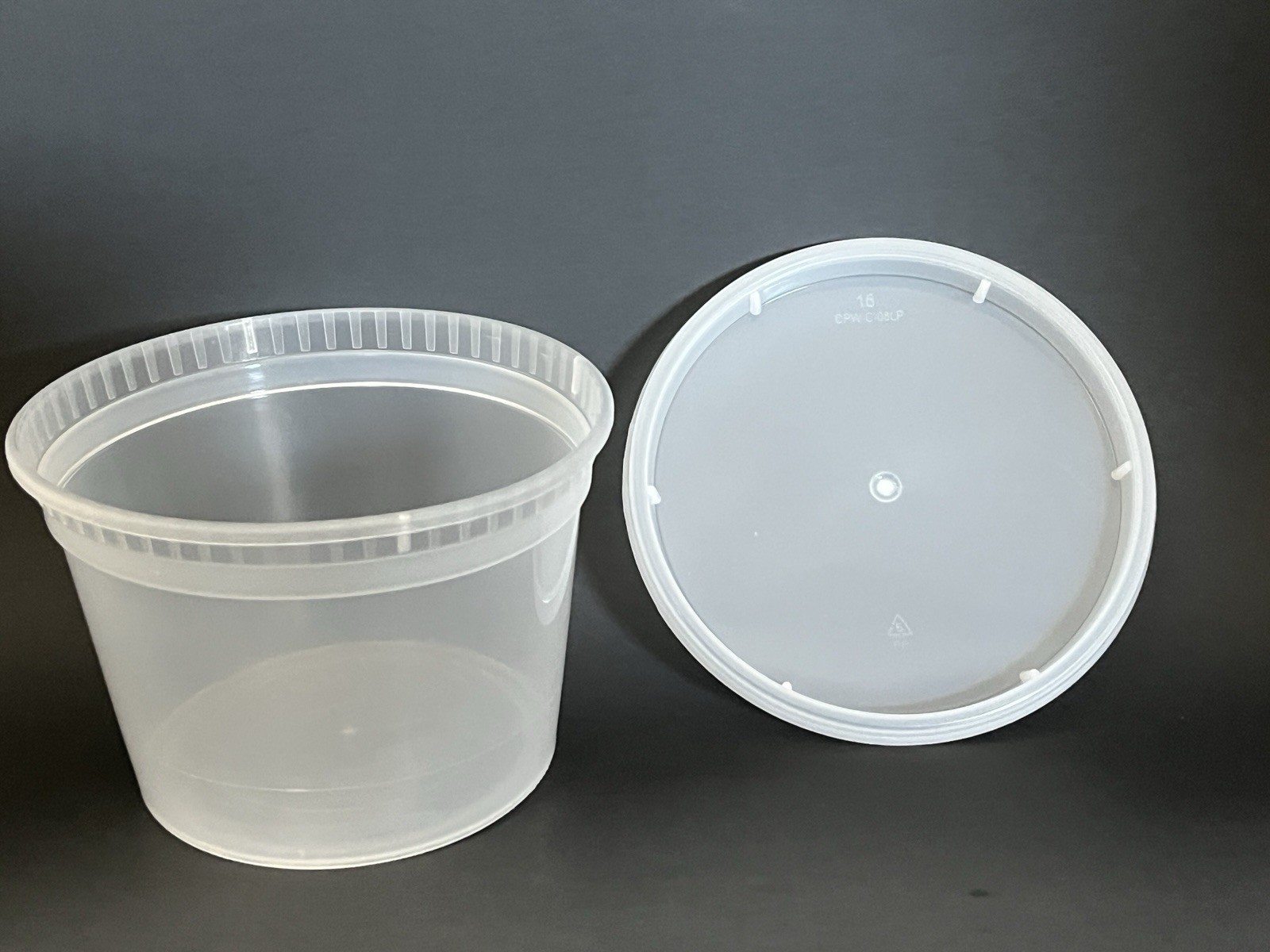 16oz Heavy Duty Round Plastic Food Takeout Containers with Lids 24 sets