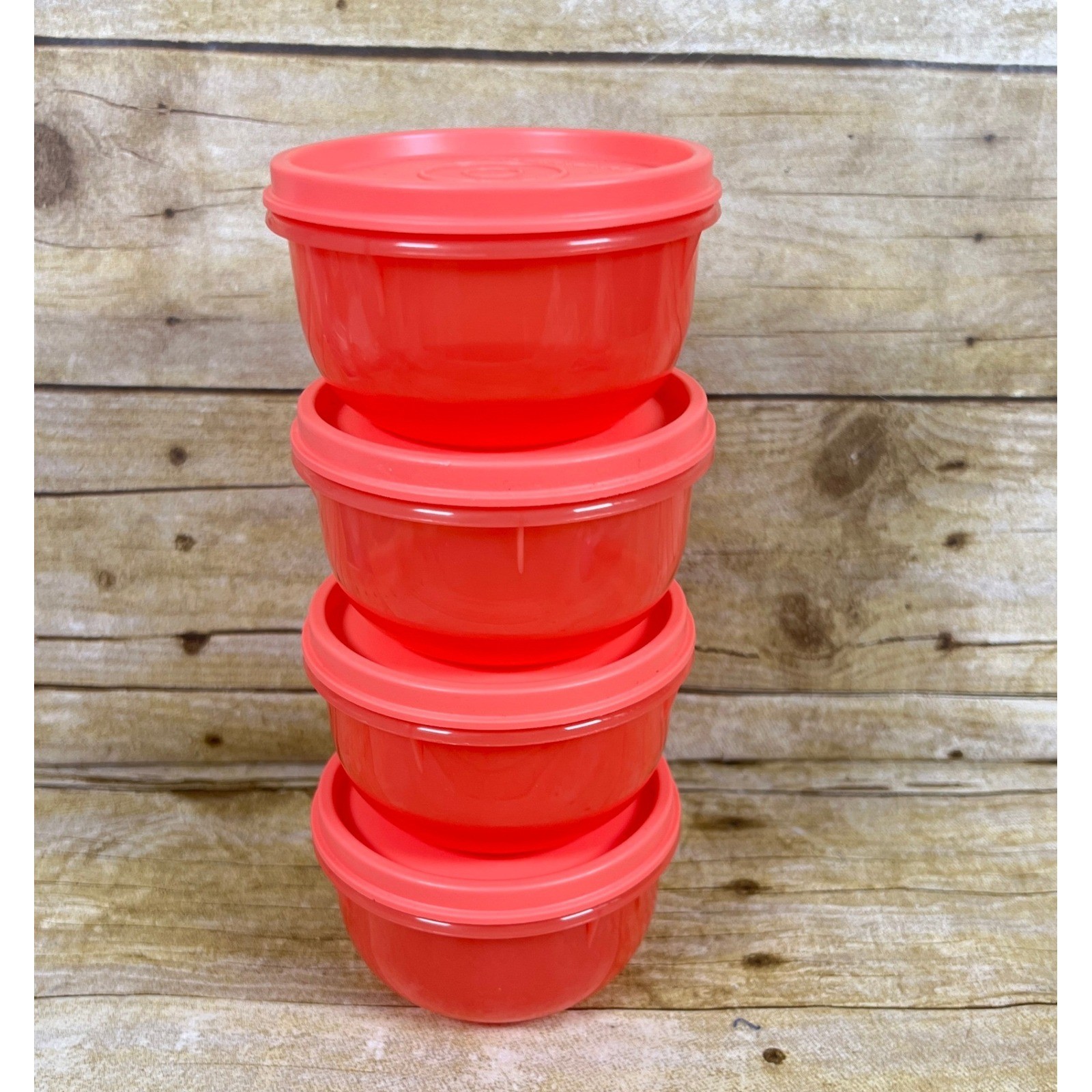 Tupperware Ideal Little Bowls Set 4 With Seals/Lids Small 8 Oz Snack Cups NEW