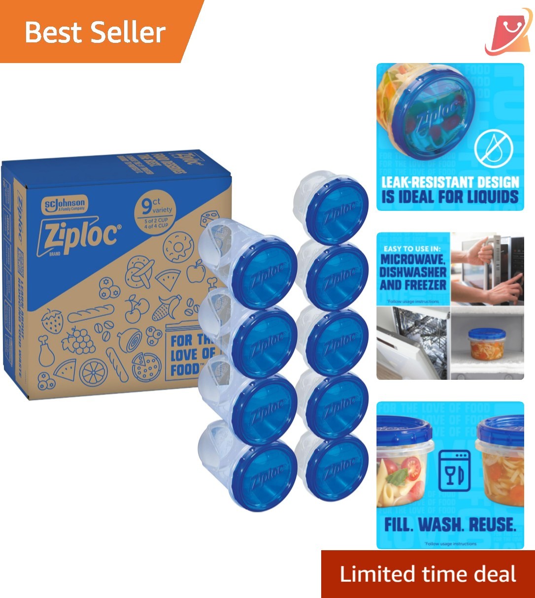 Food Storage Containers Plastic Small Medium Leak Resistant Lock in Freshness