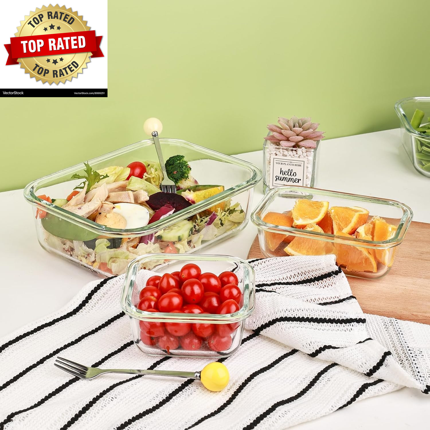8 Pack Glass Food Storage Containers with Lids, Meal Prep Containers
