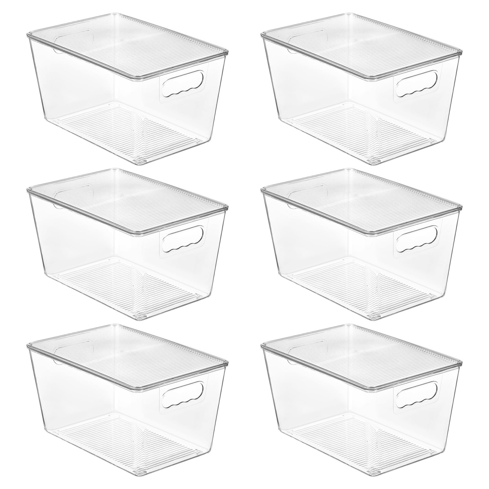 Vtopmart 6 Pack Clear Stackable Storage Bins with Lids Large Plastic Containers