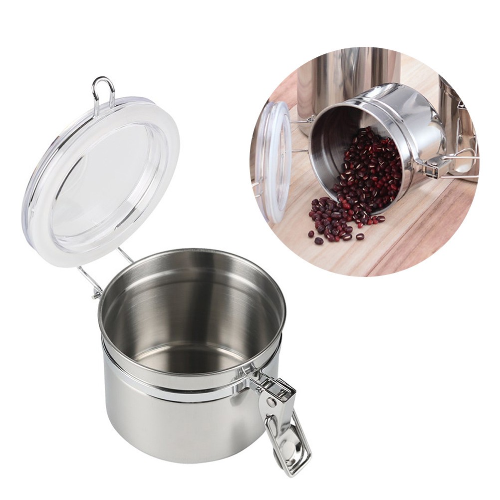Coffee Bean Storage Cans 1Pcs Silver For Home Use And Travel