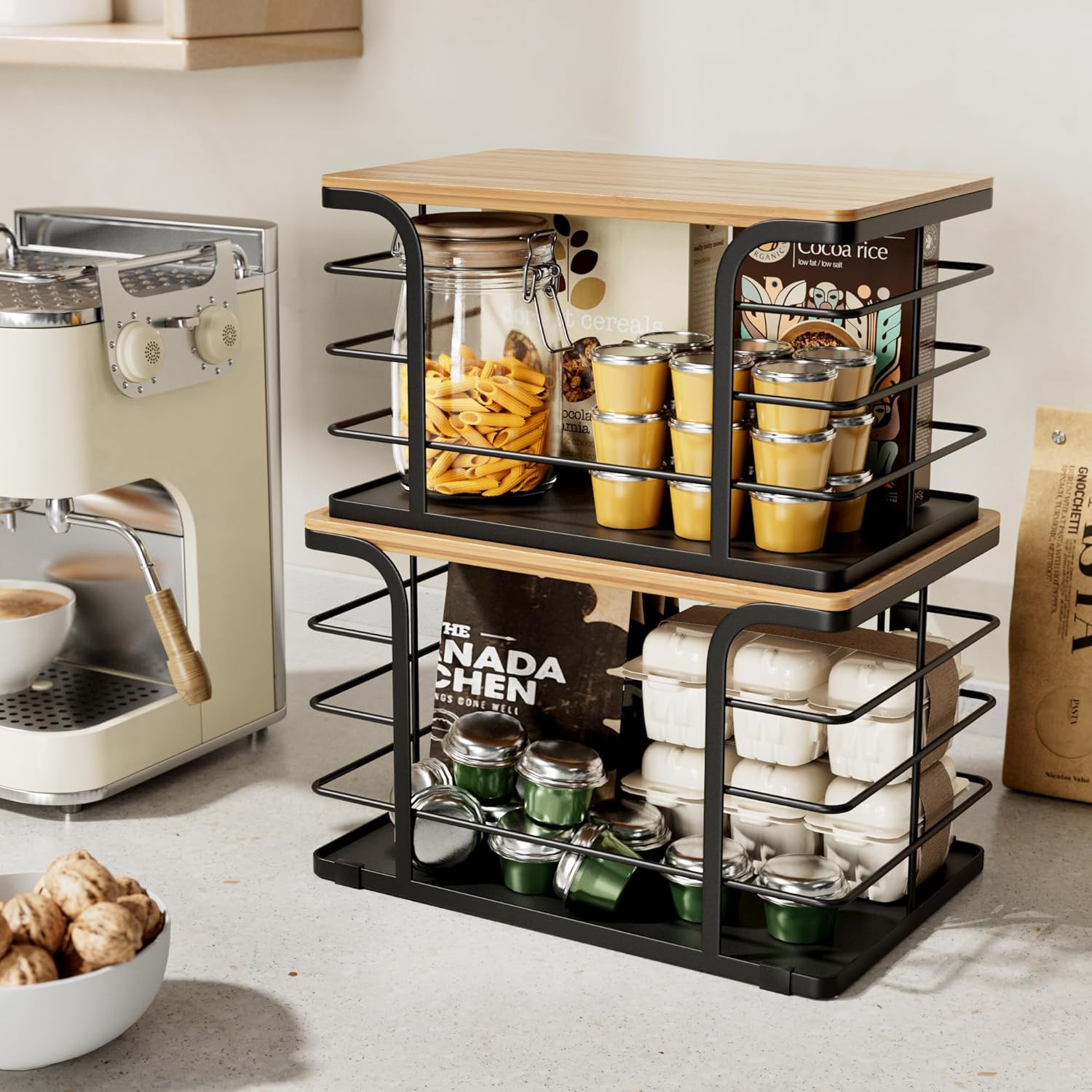 2Pcs Organizador de Cocina Canasta de Almacenamiento Papas Cebollas Verduras