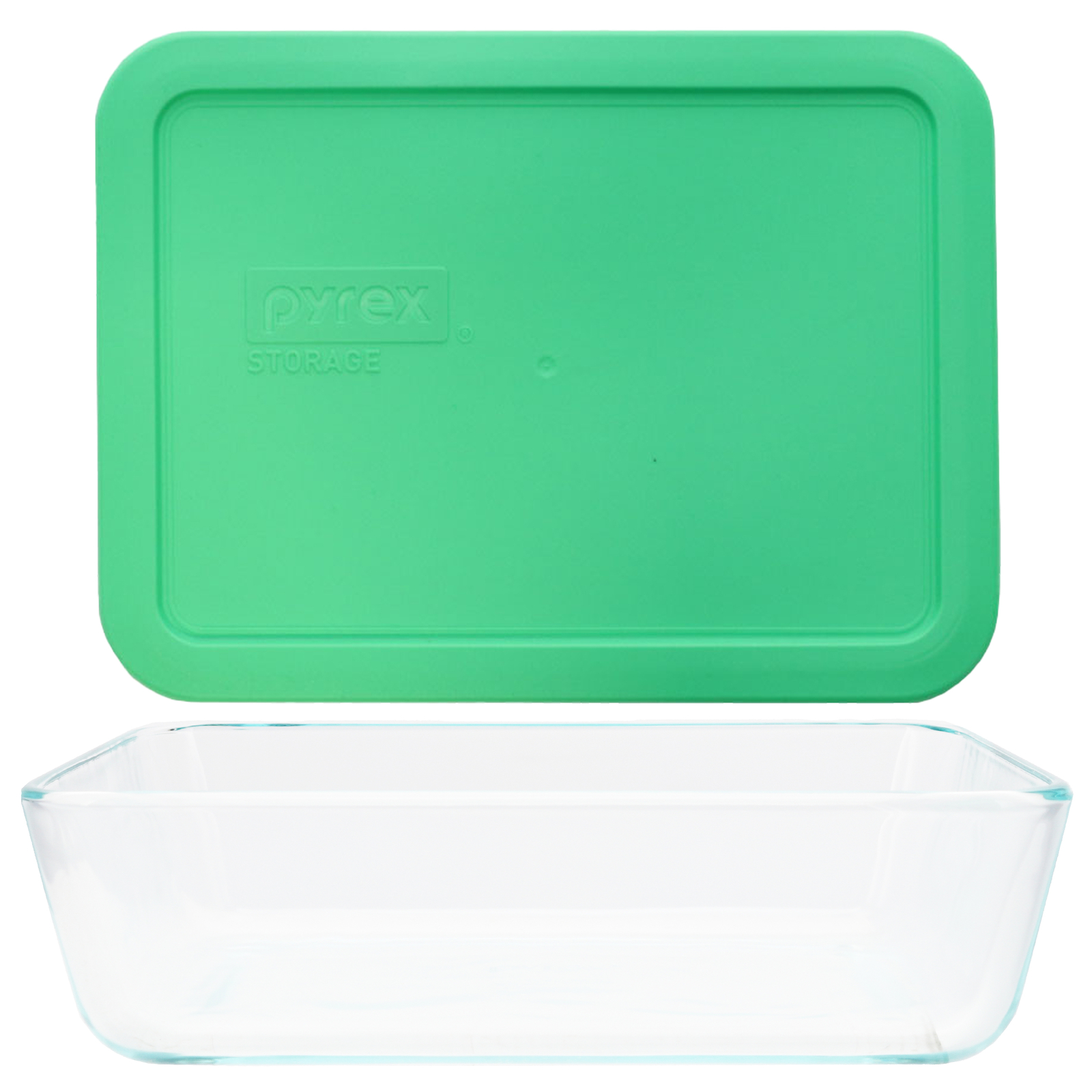 Pyrex 7210 3-Cup Glass Container with 7210-PC 3-Cup Bright Green Lid