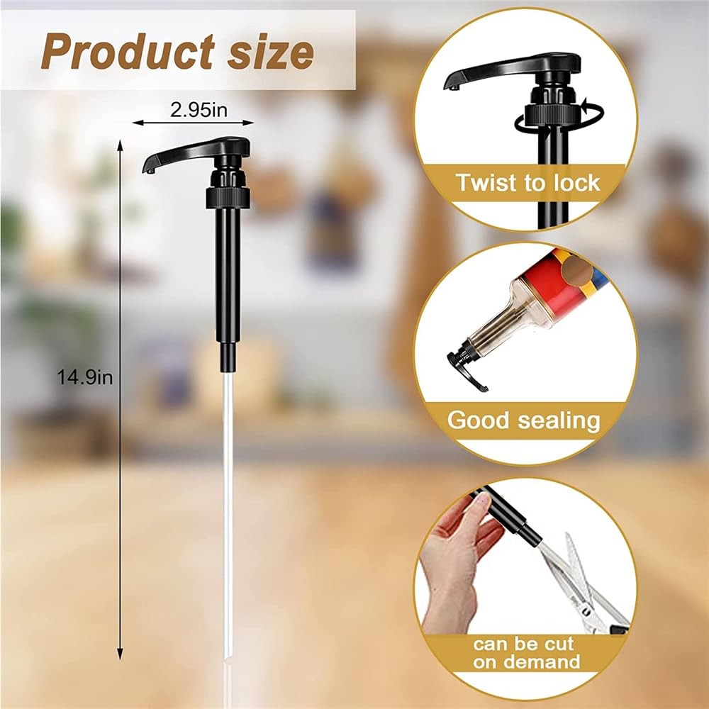 8pcs Syrup PumpsCoffee Syrup Pump Dispenser Fits 750ml-25.4 oz BottlesSyrup B…