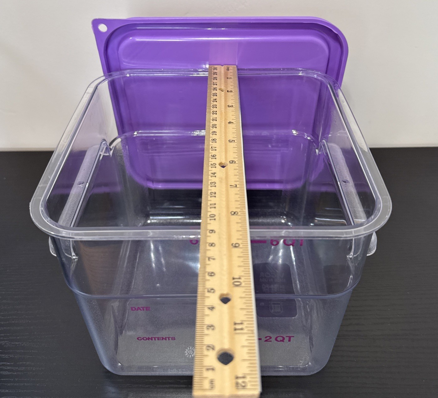 VIGOR USA 6Qt Clear Square Polycarbonate Food Storage Container Lot Of 5 W/Lids