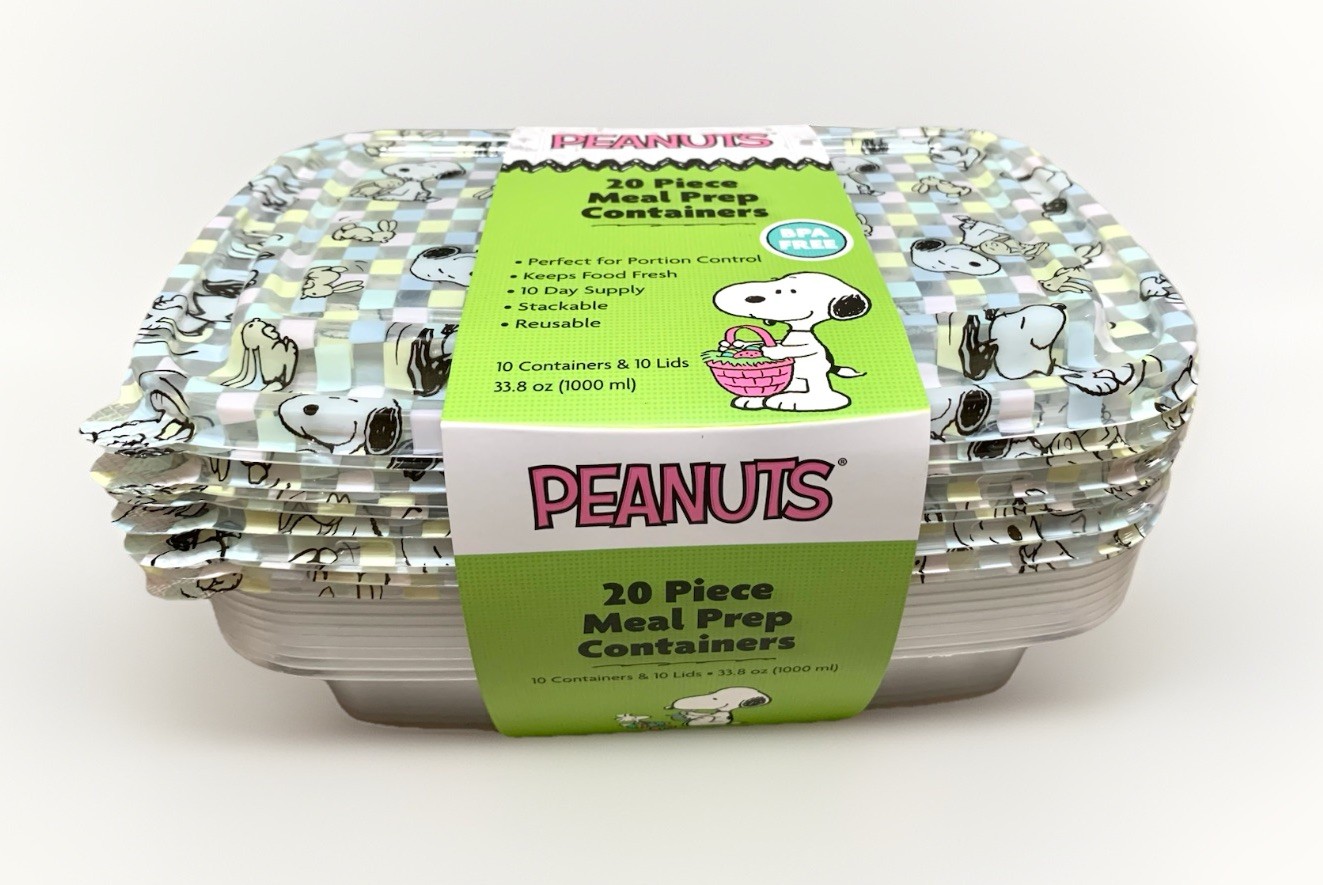 NEW Peanuts SNOOPY & BUNNY Easter Theme 20pc Clear Meal Prep Storage Containers