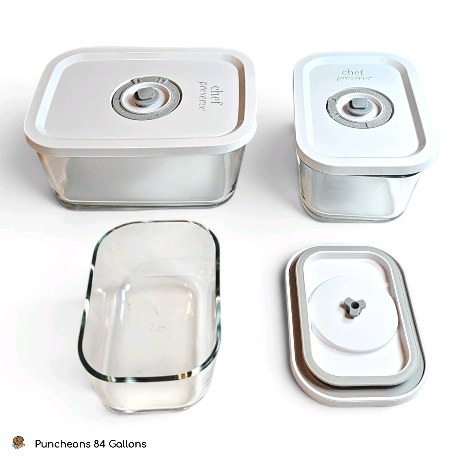 CHEF PRESERVE Glass Vacuum Seal Containers for Food Storage Small Medium Large
