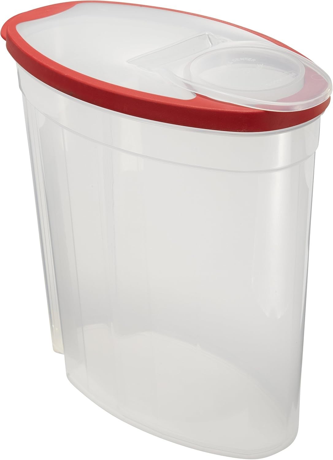 1.5 Gallon Clear Cereal Container with Red Lid Food Storage Bulk Foods Keeper