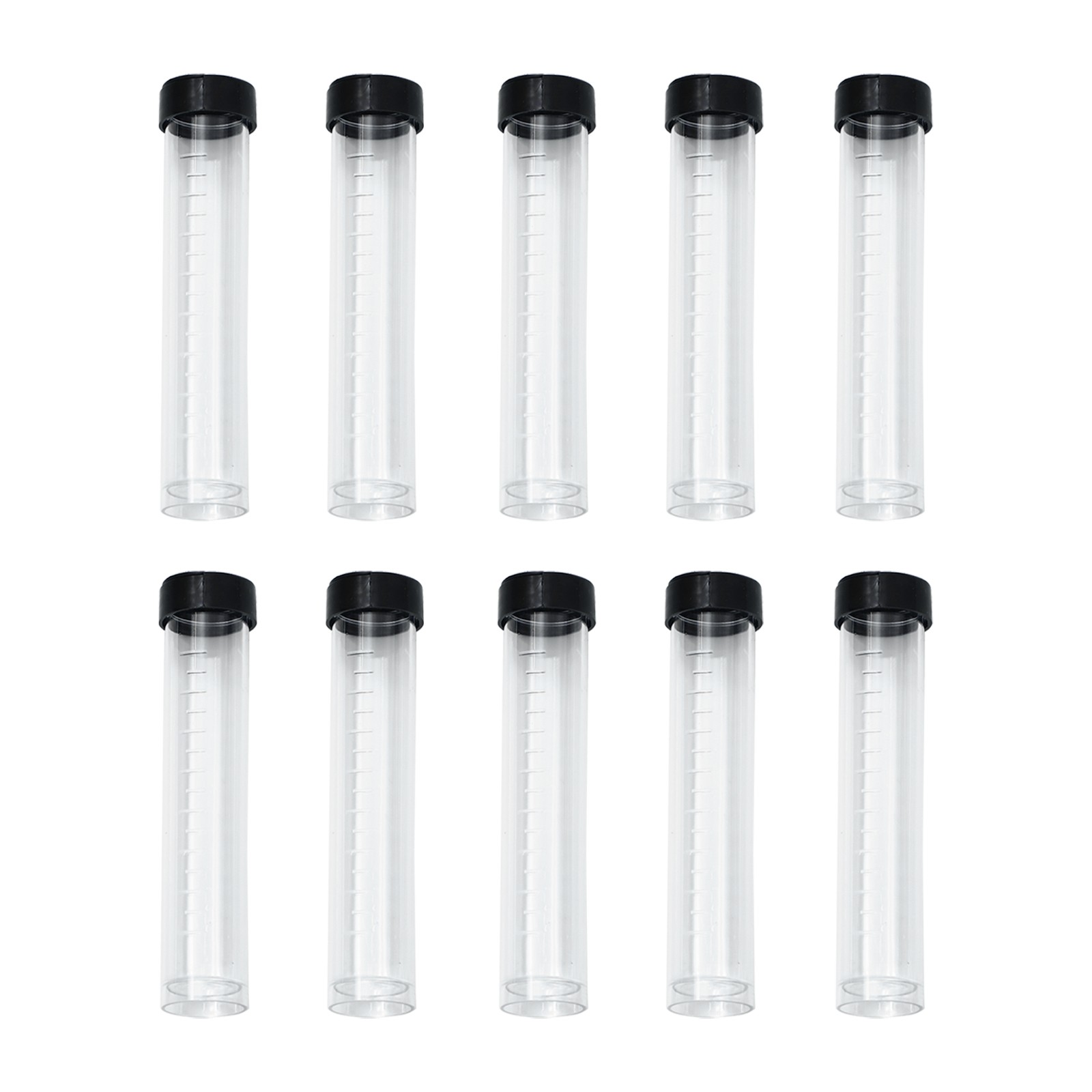 10Pc Clear PE Plastic Empty Bottles Storage Tubes w/Caps Leakproof Containers