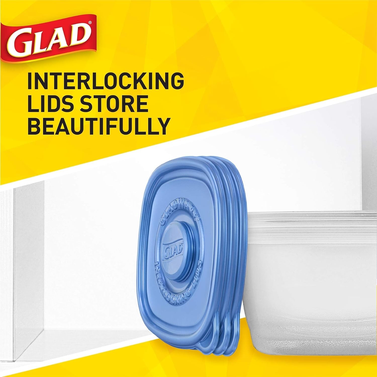 Glad GladWare Medium Rectangle Food Storage Containers with Lids, Airtight Leak-