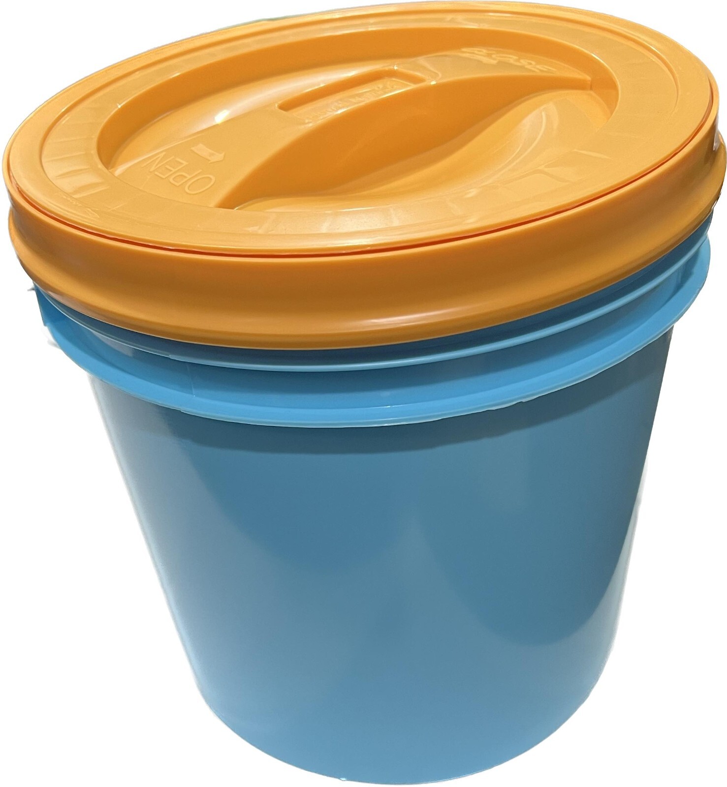 2 Gallon White Food Grade Bucket Pail with Screw on Lid Aqua color (Pack of 3)