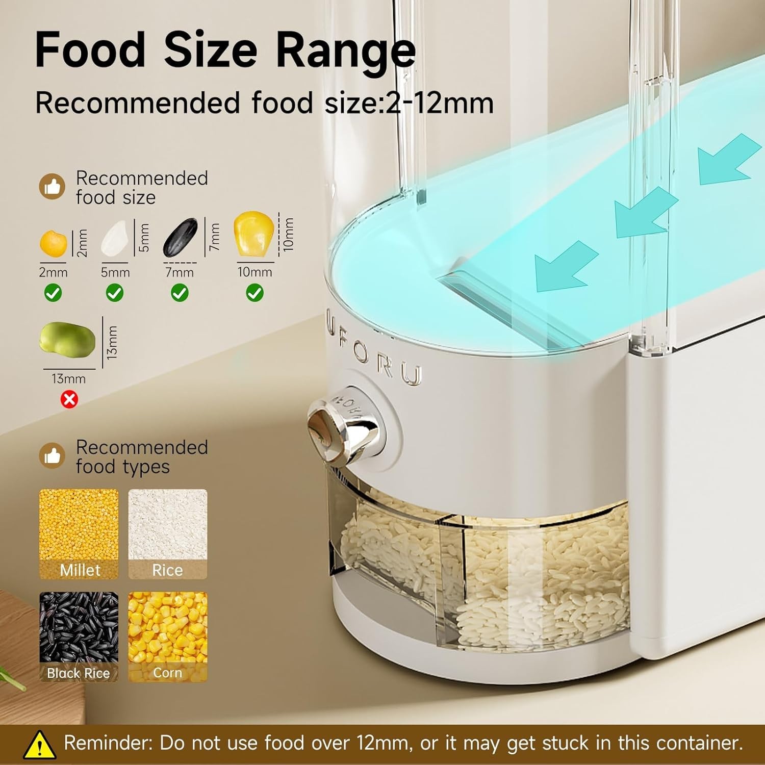 Durable 20 lbs Rice Holder – Airtight, BPA-Free Design for Pantry Organization
