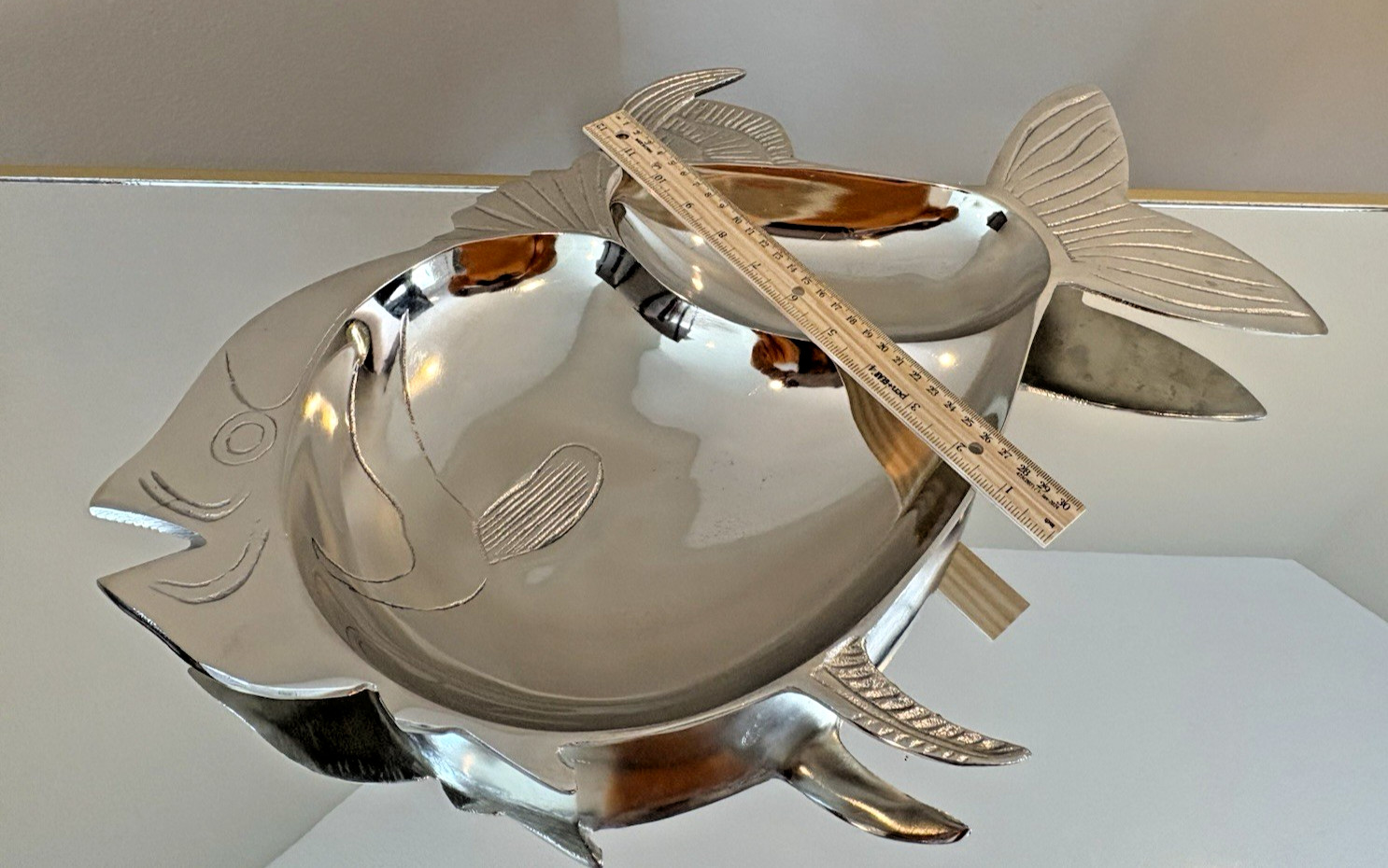 Beautiful XL Divided Fish Serving Tray Perfect for cold seafood or any food