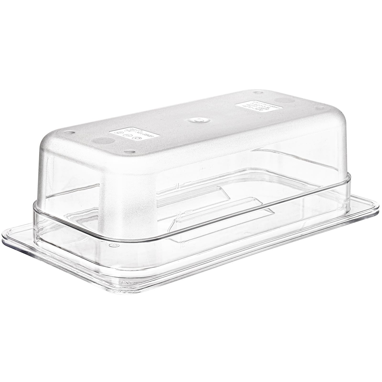 6 Pack Plastic Clear Food Pans with Lids, 1/3 Size 4 Inch Deep Stackable Comm…