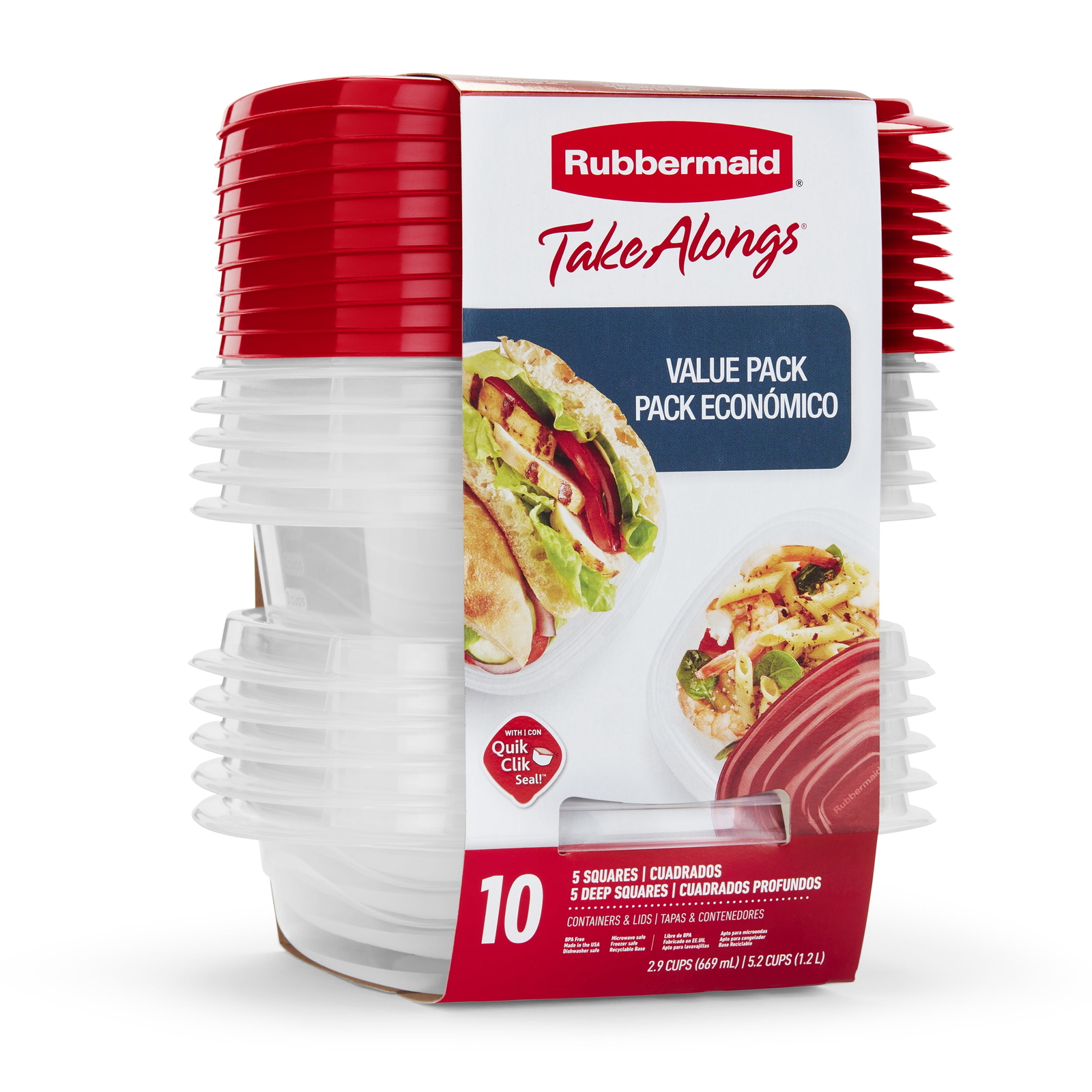TakeAlongs Food Storage Containers, 10 Piece Set, Red