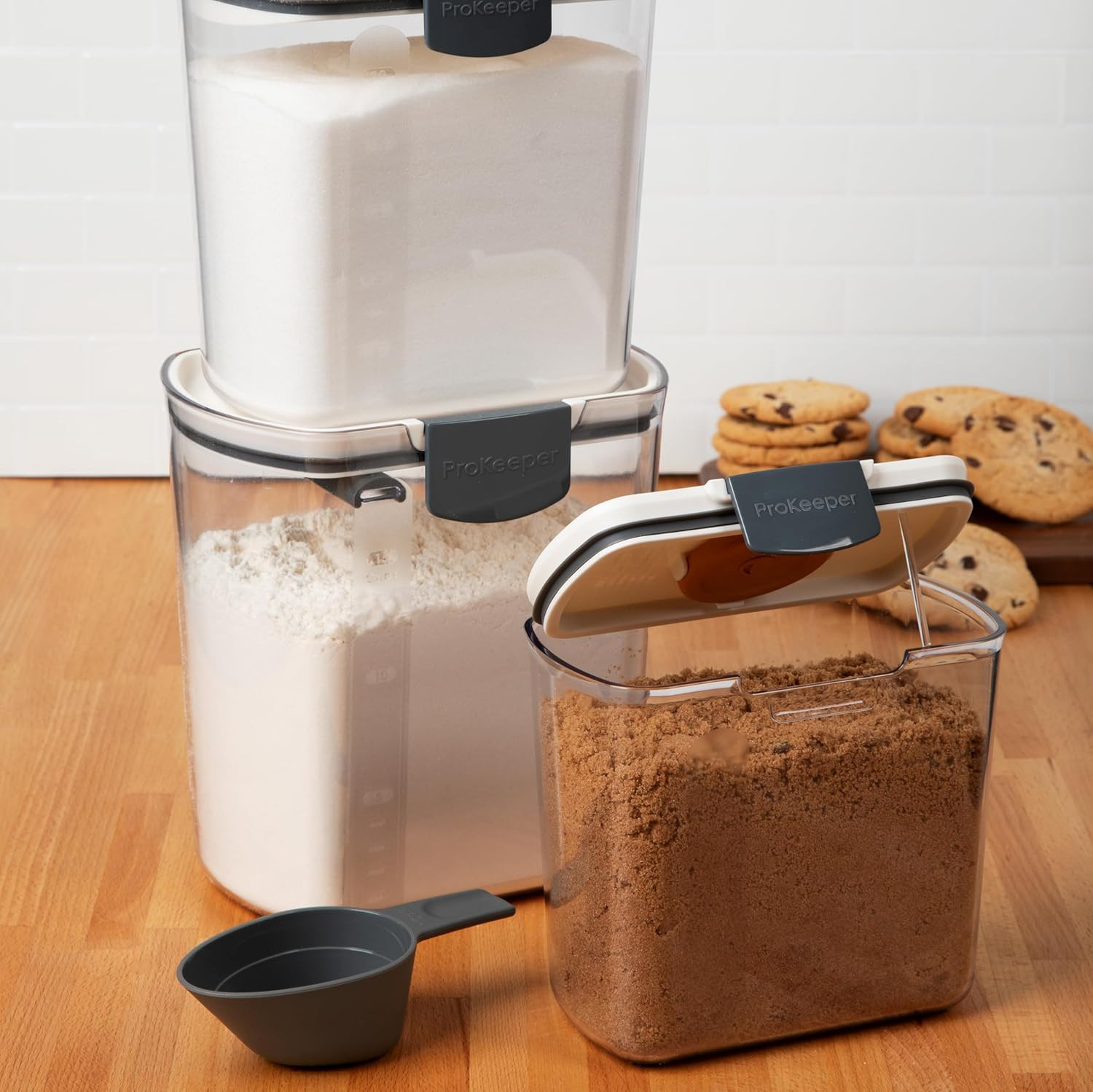 PREPWORKS ProKeeper 3 Piece Baker’s Storage Set – Includes Flour, Sugar, and Bro