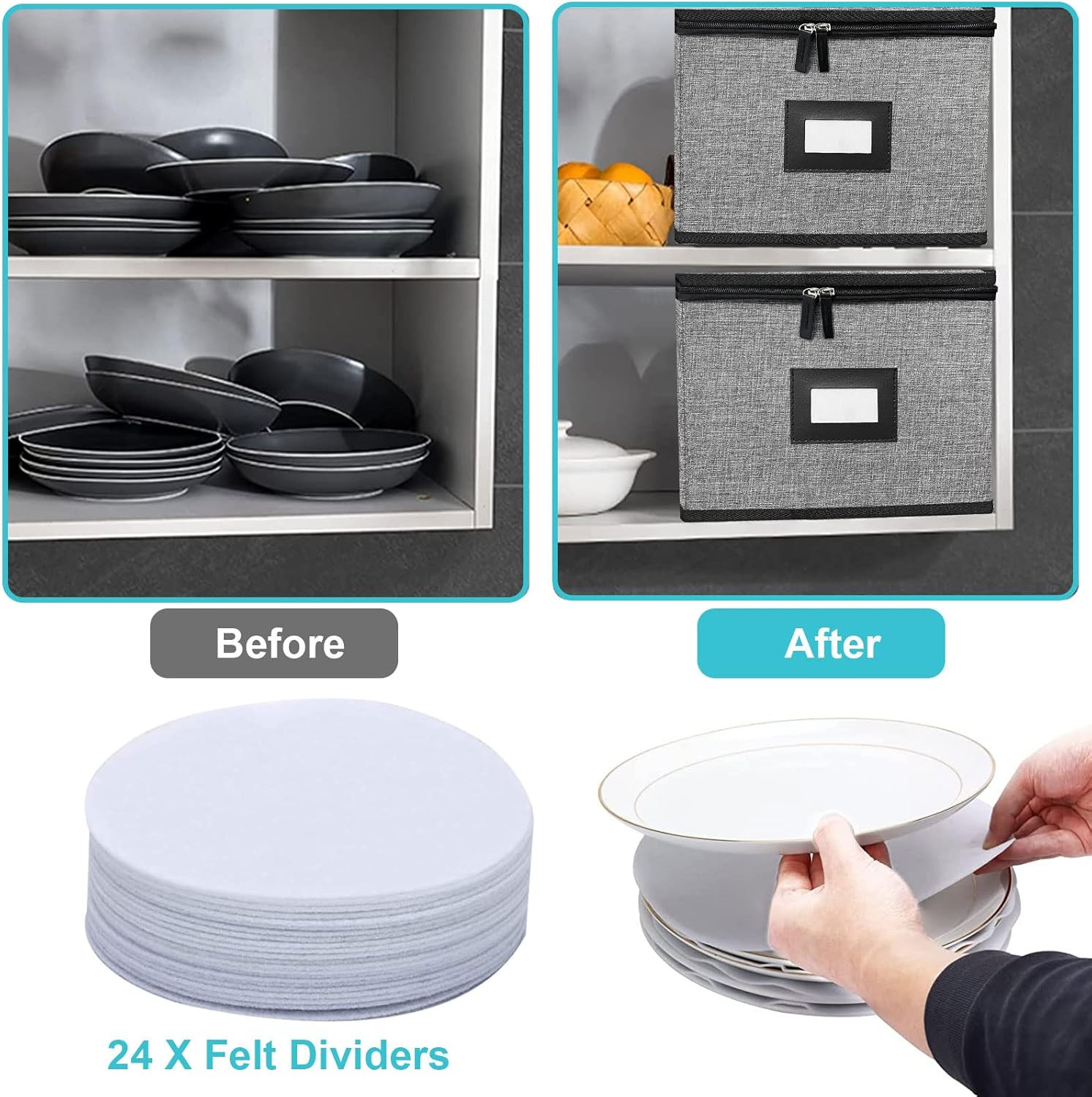 China Storage Containers-Quilted Dish Storage Containers with Lid Hard Shell for