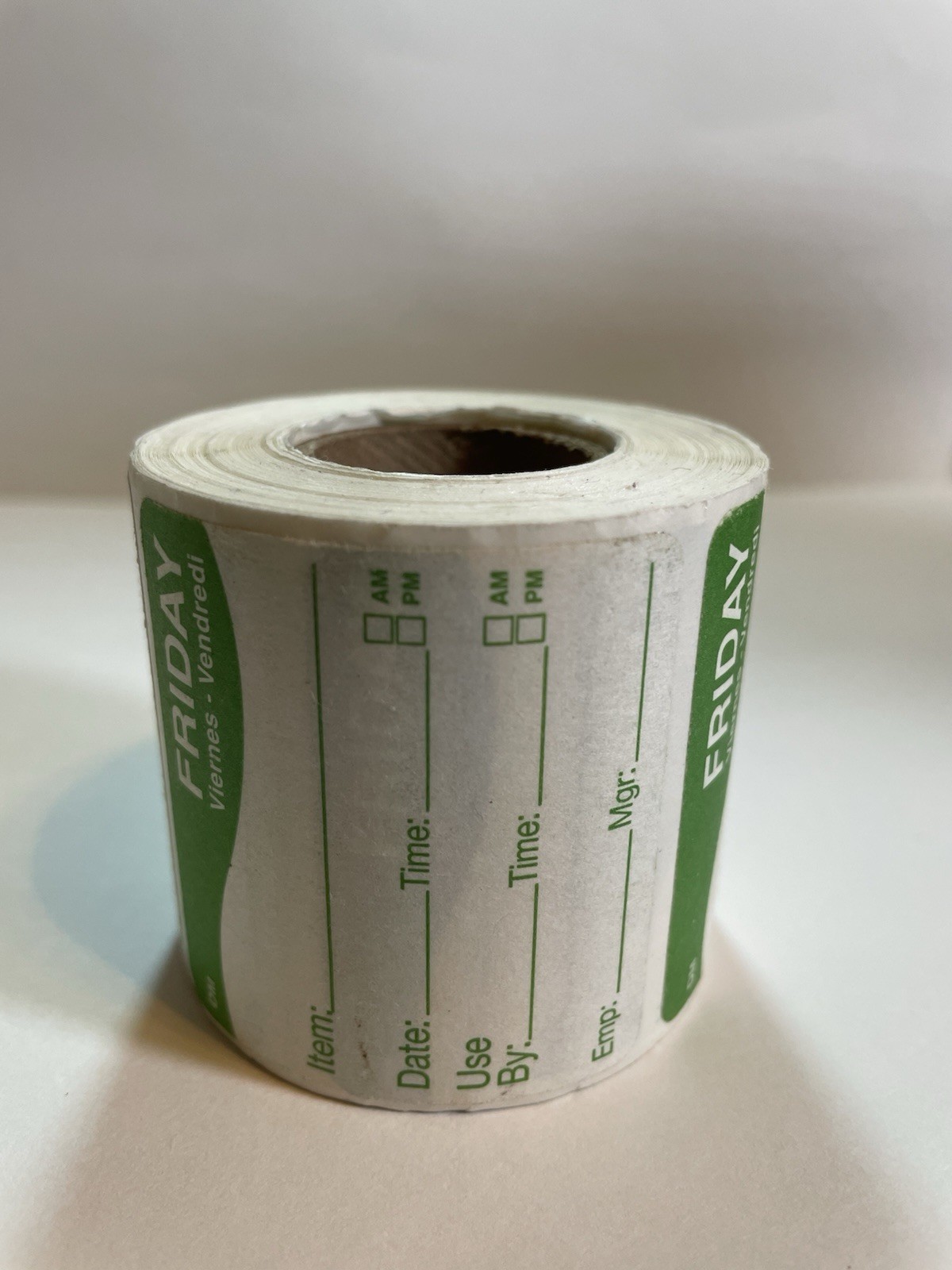 250 Per Roll 2” x 2” Merchandise Store Food Labels Green/White Stickers