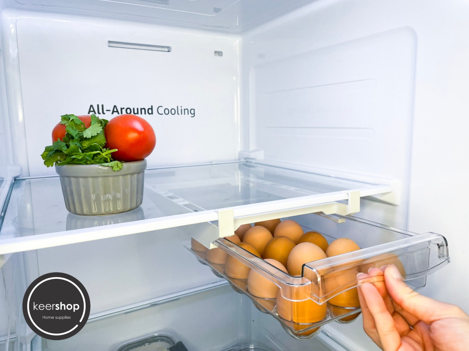Egg fridge organizer | Snap on egg container for refrigerator | Space saving