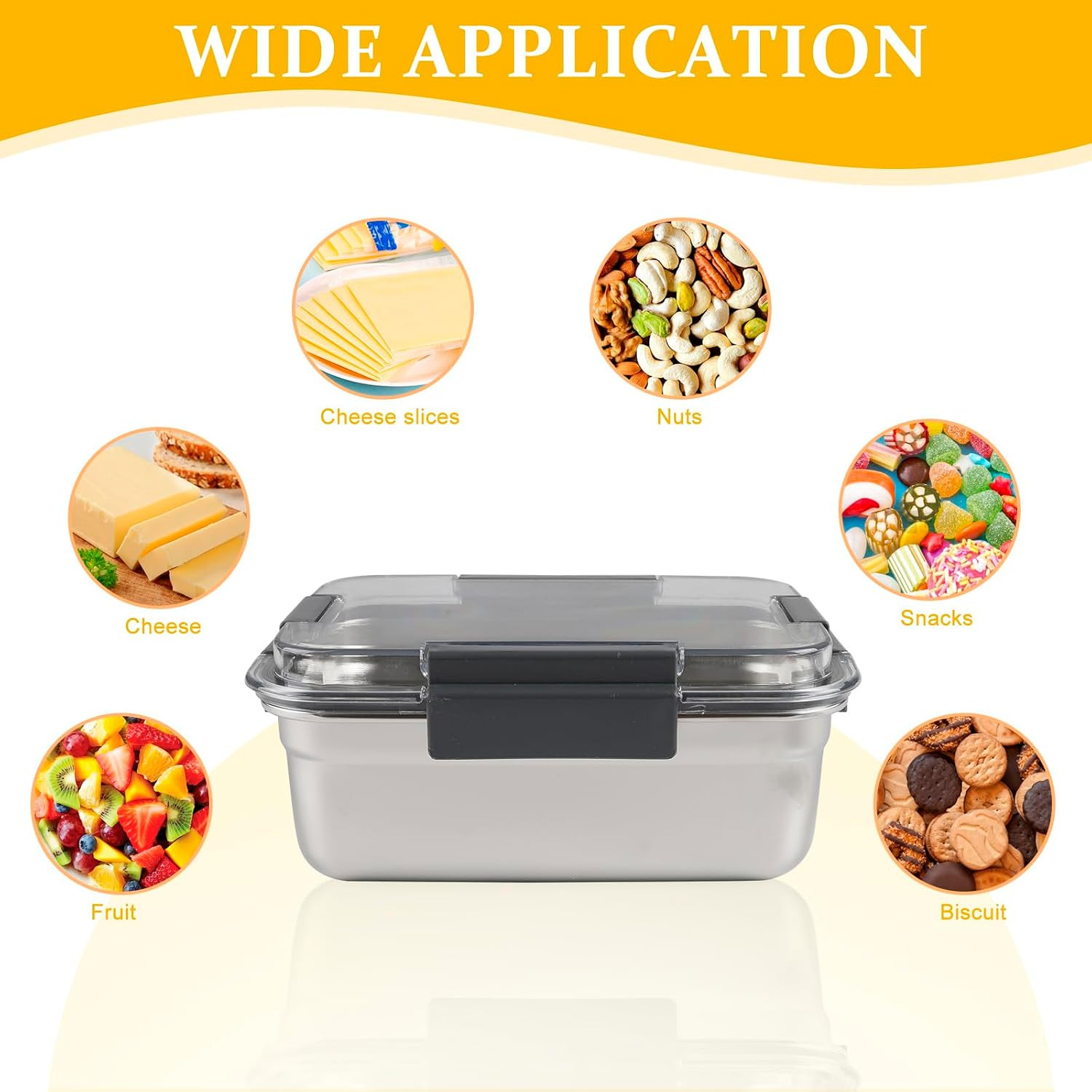 Cheese Container for Refrigerator,Cheese Stainless Steel Container with Lids,Del