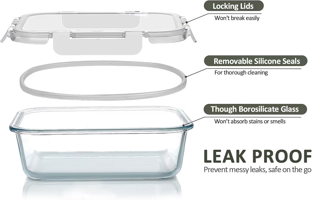 [10-Pack]Glass Meal Prep Containers with Lids, MCIRCO Glass Food Storage Contain