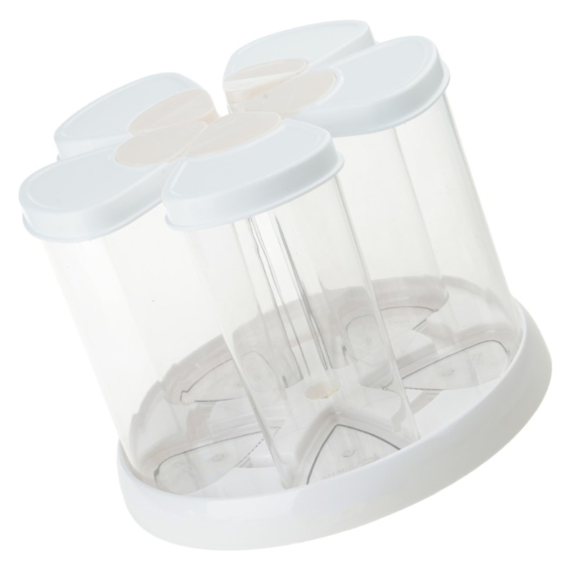 Clear Multiple Compartment Storage Bin With 360 Degree Rotation Mechanism
