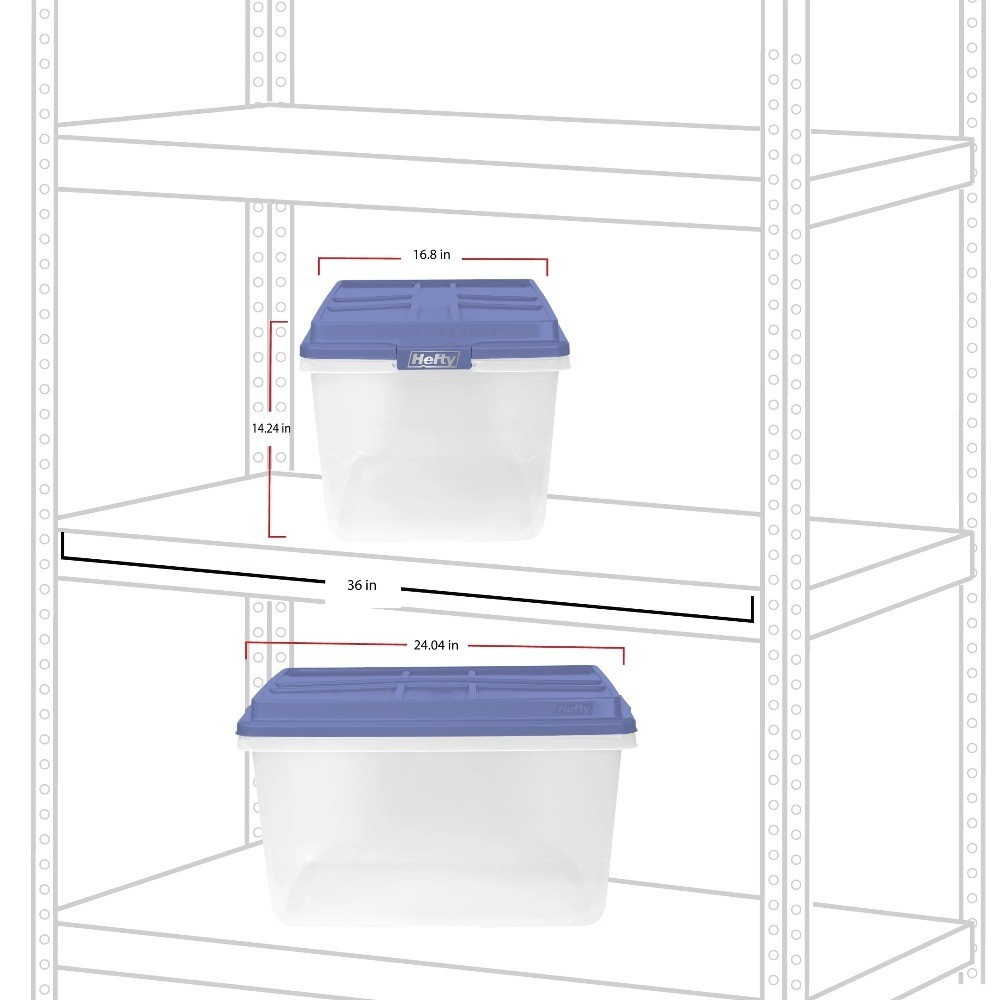 Clear Storage Bin with Blue Latching Lid 72 Quart Latched Container for