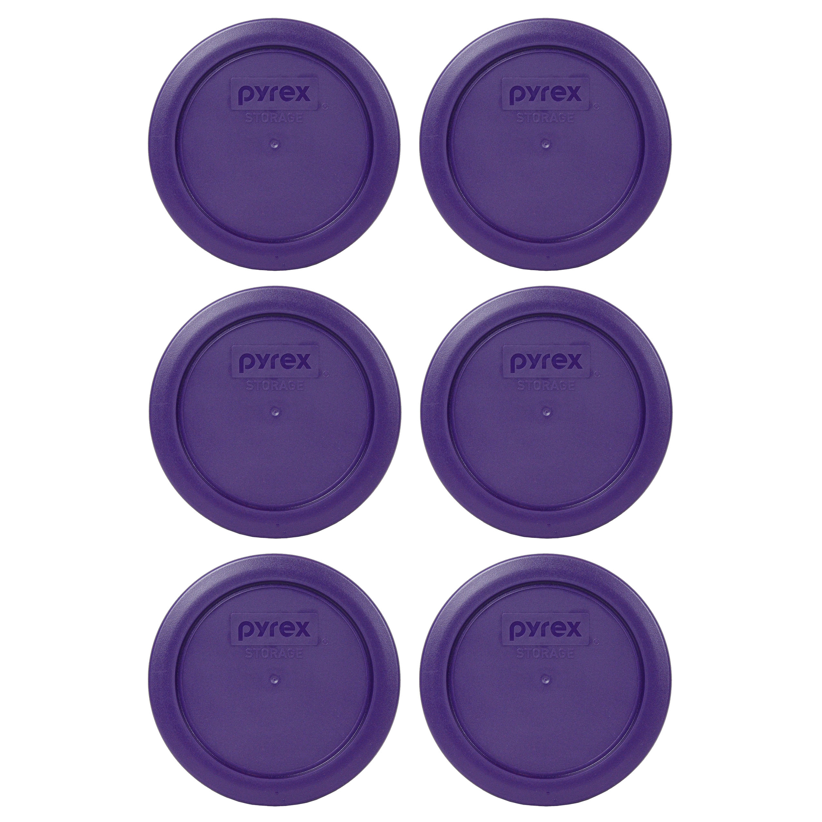 Pyrex 7200-PC Plum Purple 5in. Round Plastic Replacement Lid Cover (6-Pack)