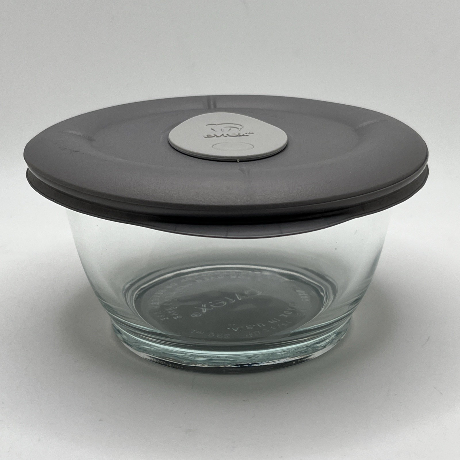 PYREX 8200 Storage 1 2/3 Cup Bowl & Vented Cover GREY 8200-18 Glass Dish W/ Lid