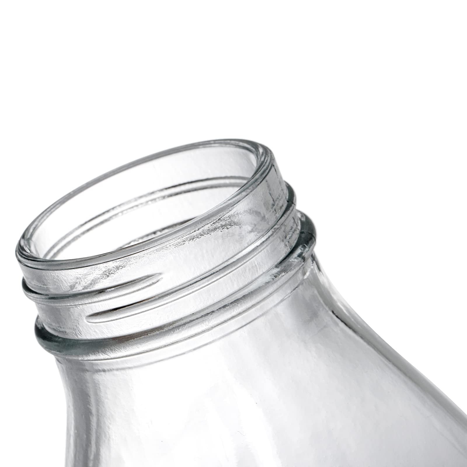 4 Pack 32 oz Glass Milk Bottle with Lids, Vintage Milk Container for Refriger…