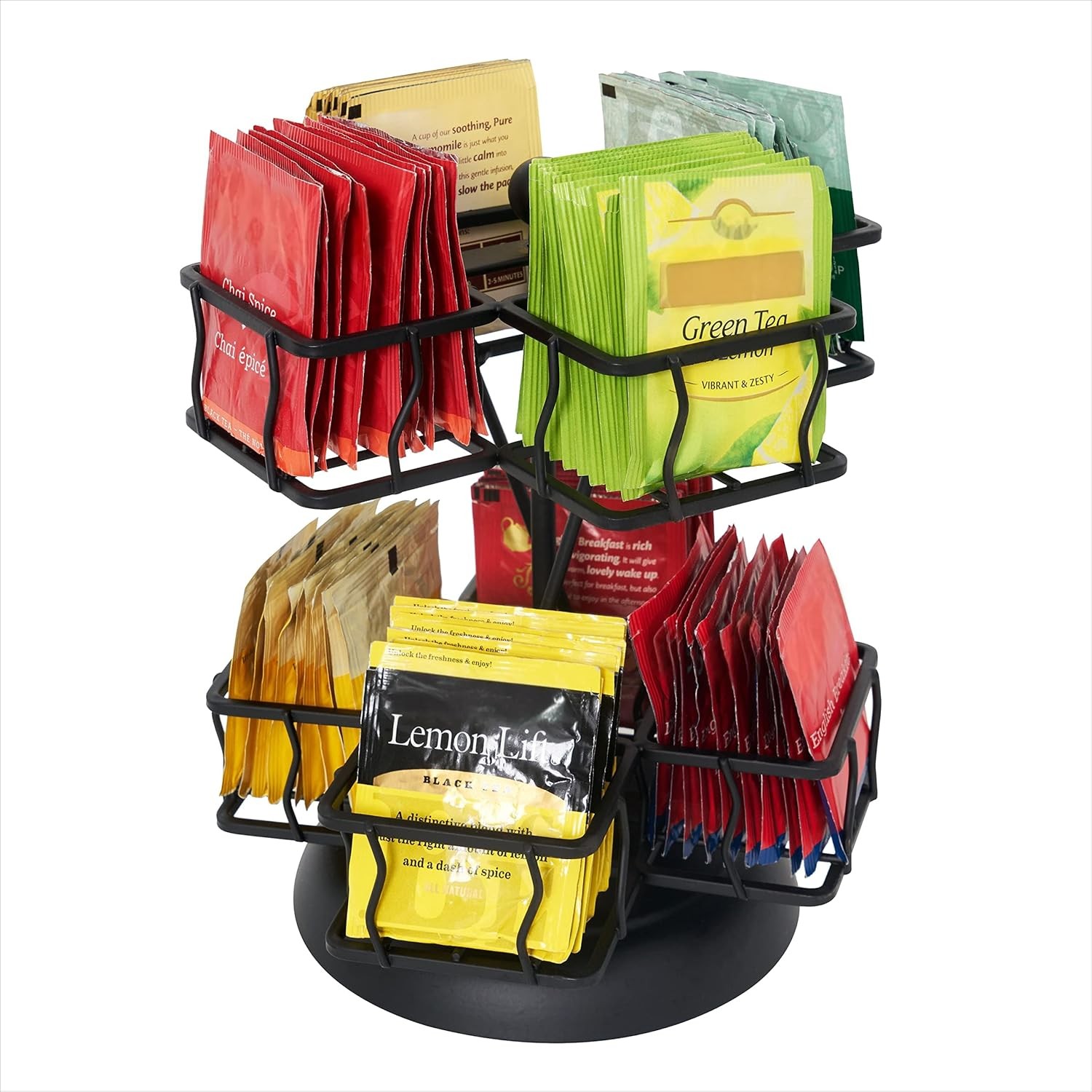 NHZ Tea Bag Storage and Organizer, Holder Black Powder Coated