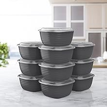 Prep – 1-Compartment Bowls with Custom Fit Lids – Reusable, Microwaveable,