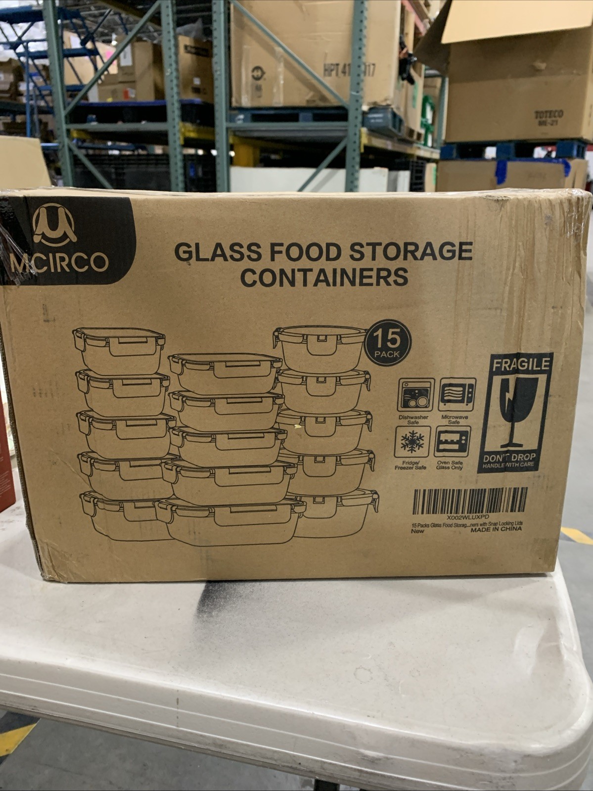 MCIRCO 15 Pack Glass Food Storage Containers with Snap Locking Lids