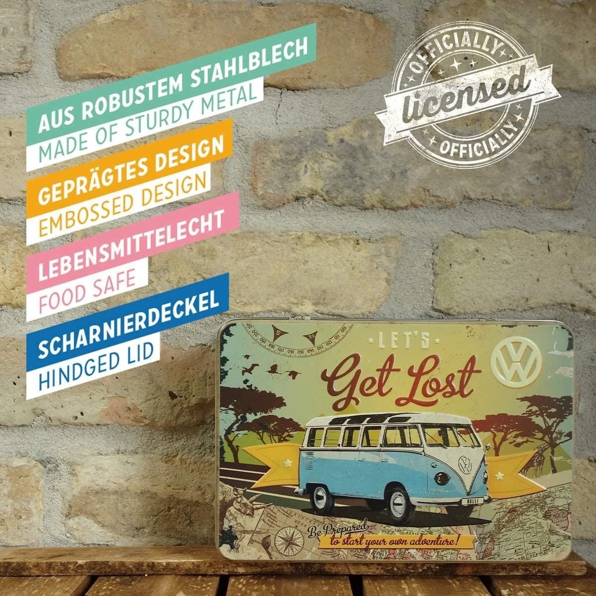 Nostalgic-Art – Flat Tin Box Metal Storage Container Cookie Jar – VW Bulli